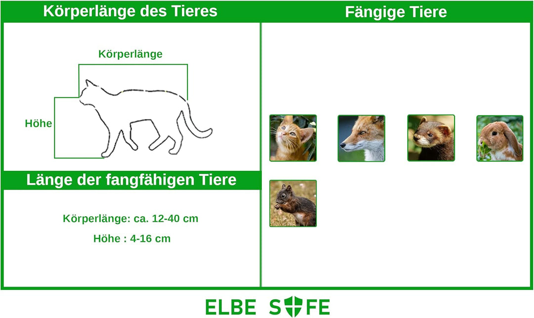 Elbe Safe Marderfalle lebend, Lebendfall für Marder, lebende Tierfalle aus Draht, verzinkt, bissfest