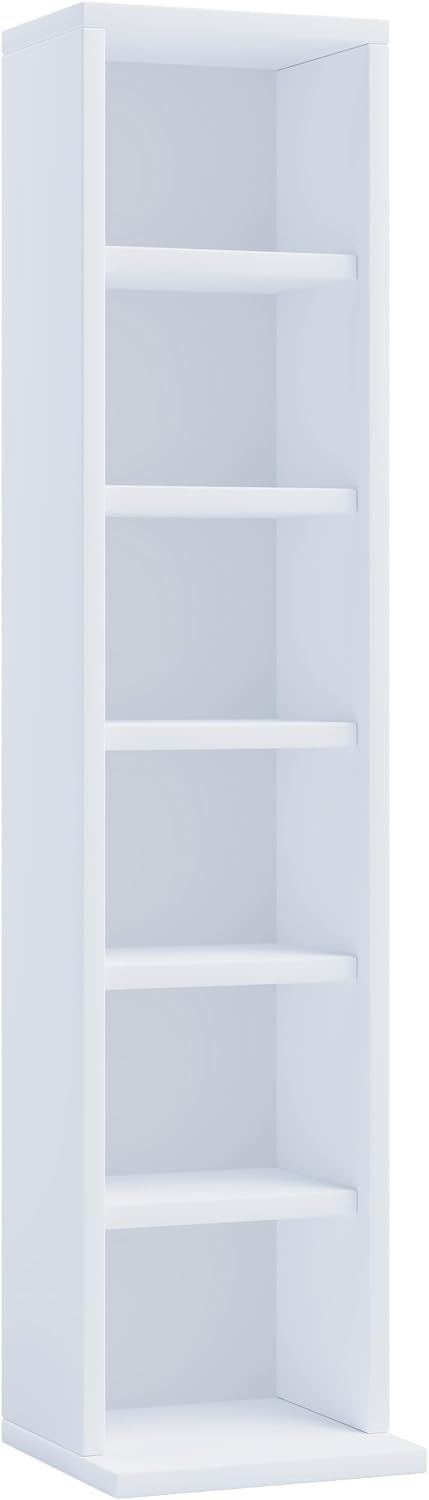 VCM Holz CD DVD Stand Aufbewahrung Standregal Bücherregal Deko Regal Elementa Weiss, Weiss