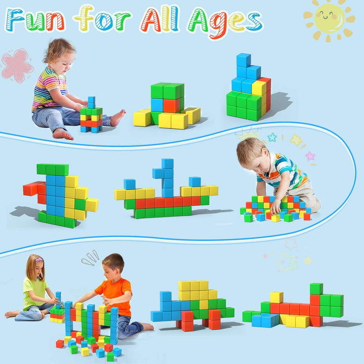 Asago Magnetische Bausteine Würfel 28 Stück, grosse Magnetsteine 34mm 3D Magnete Puzzle zum, Trainin