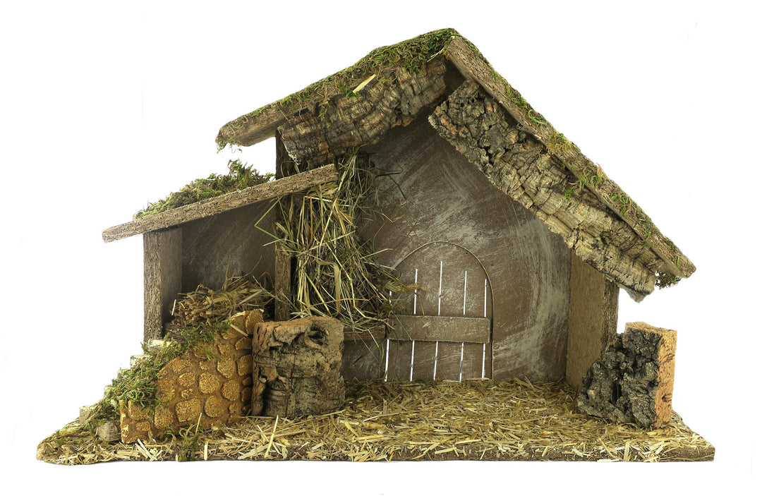 BERTONI Weihnachtskrippe aus Kork/Moos aus Holz, Mehrfarbig, Einheitsgrösse