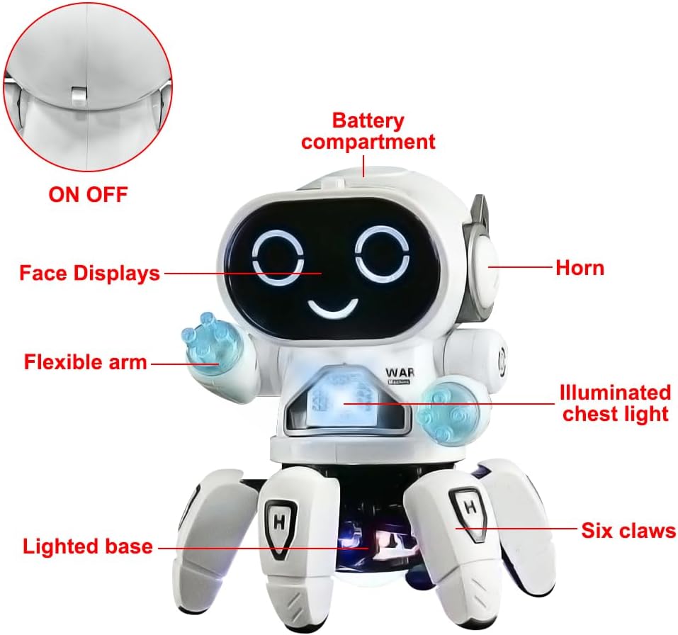 YATOSEEN Kinder Roboter Spielzeug, Begleitroboter für Kinder, mit Bunter Lichtprojektion, Tanzen, Si