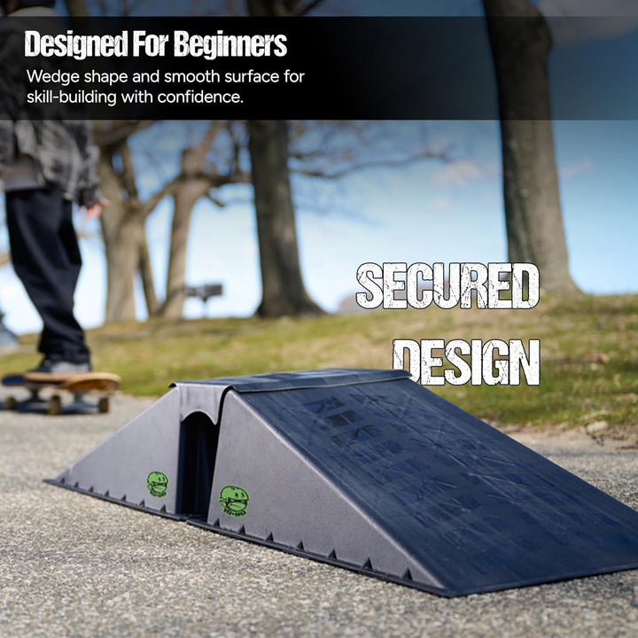 Ten-Eighty Micro Flybox Launch Ramp Set mit 2 verbindbaren Skateboard-Rampen, schwarz Ten Eighty Mic