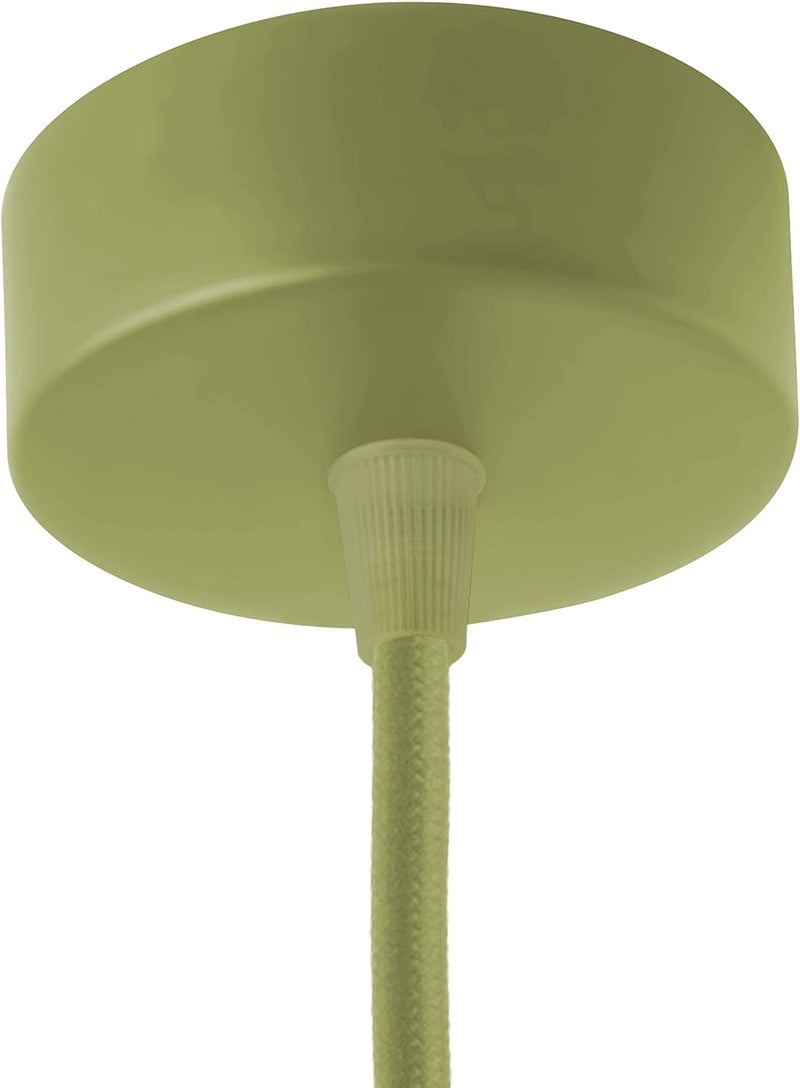 AMARCORDS - 3 Baldachin rosetten aus Metall, Farbe PISTAZIE, Lampengehäuse komplett mit Kabelklemmen