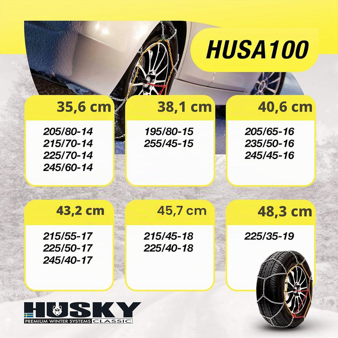 Sumex Classic Schneeketten Premium Alu-Stahl Made Husky HUSA100 Premium Winter Systeme Classic 100;