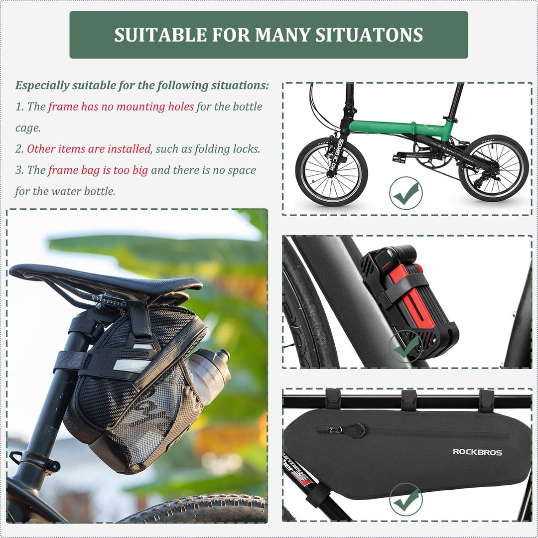 ROCKBROS Fahrrad Satteltasche Fahrradsitztasche mit Flaschenhalter für MTB Rennrad Wasserdicht Kratz