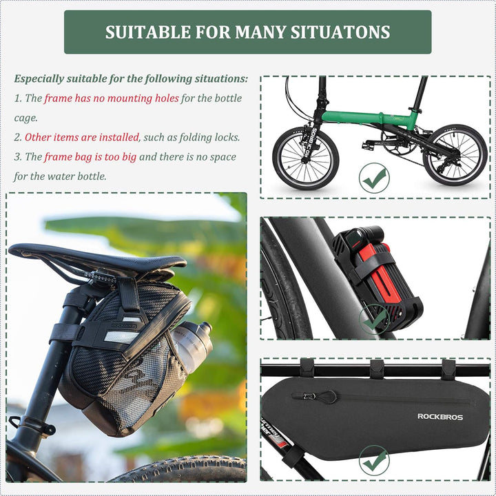 ROCKBROS Fahrrad Satteltasche Fahrradsitztasche mit Flaschenhalter für MTB Rennrad Wasserdicht Kratz