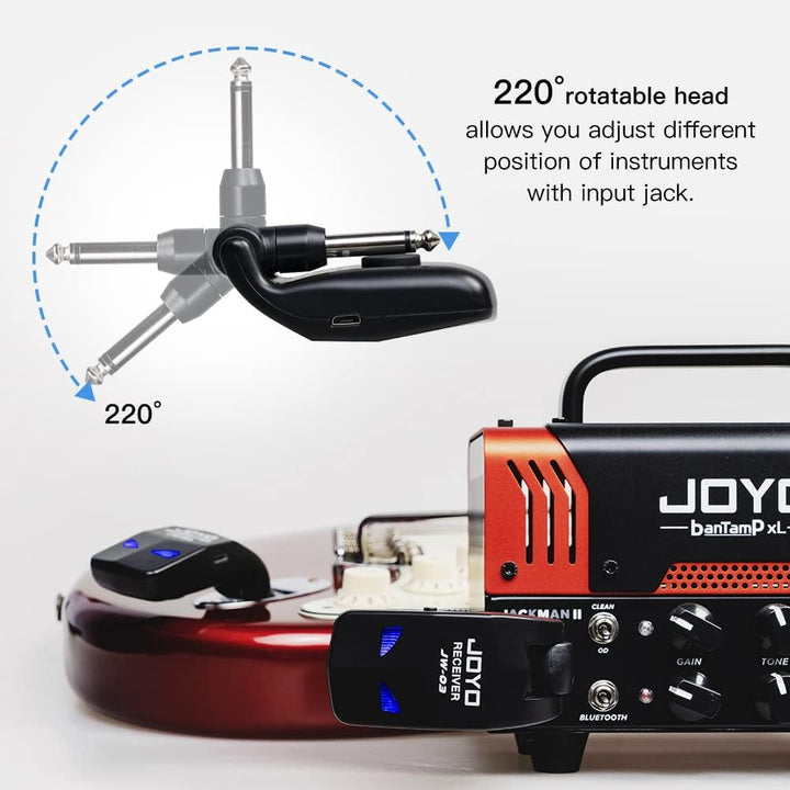 JOYO 2,4 GHz Wireless Guitar System 4 Kanäle Wiederaufladbarer Audio Wireless Transmitter Receiver f