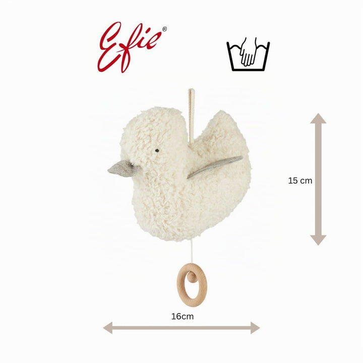 Efie Bio Spieluhr Entchen grau - kontrolliert biologischer Anbau (kbA) - GOTS zertifiziert - Made in
