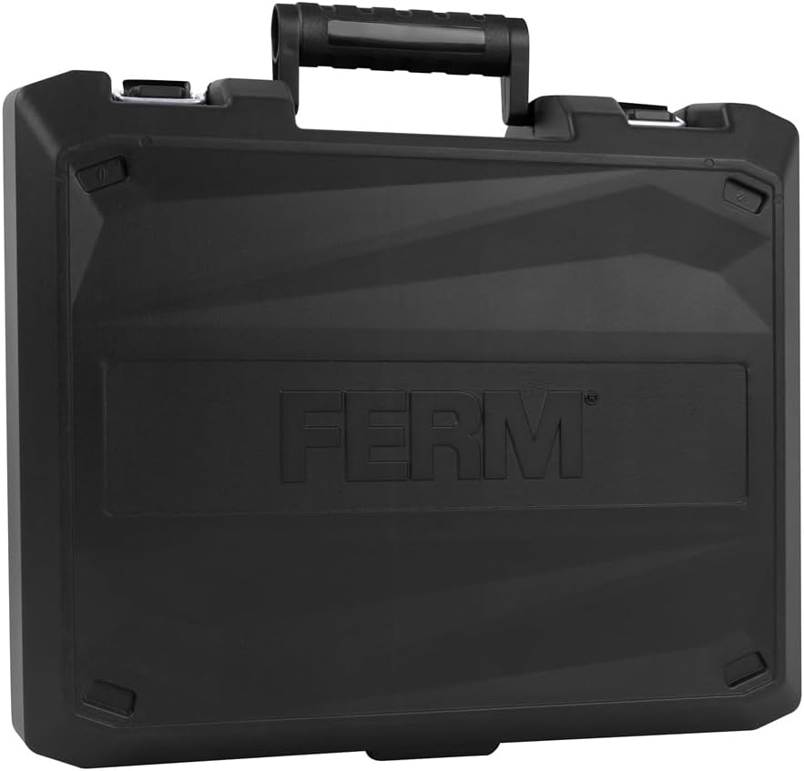 FERM Akku-Bohrmaschine 20V – Inklusive 2,0Ah Li-Ion Akku und Ladegerät – Mit Transportkoffer – Bürst