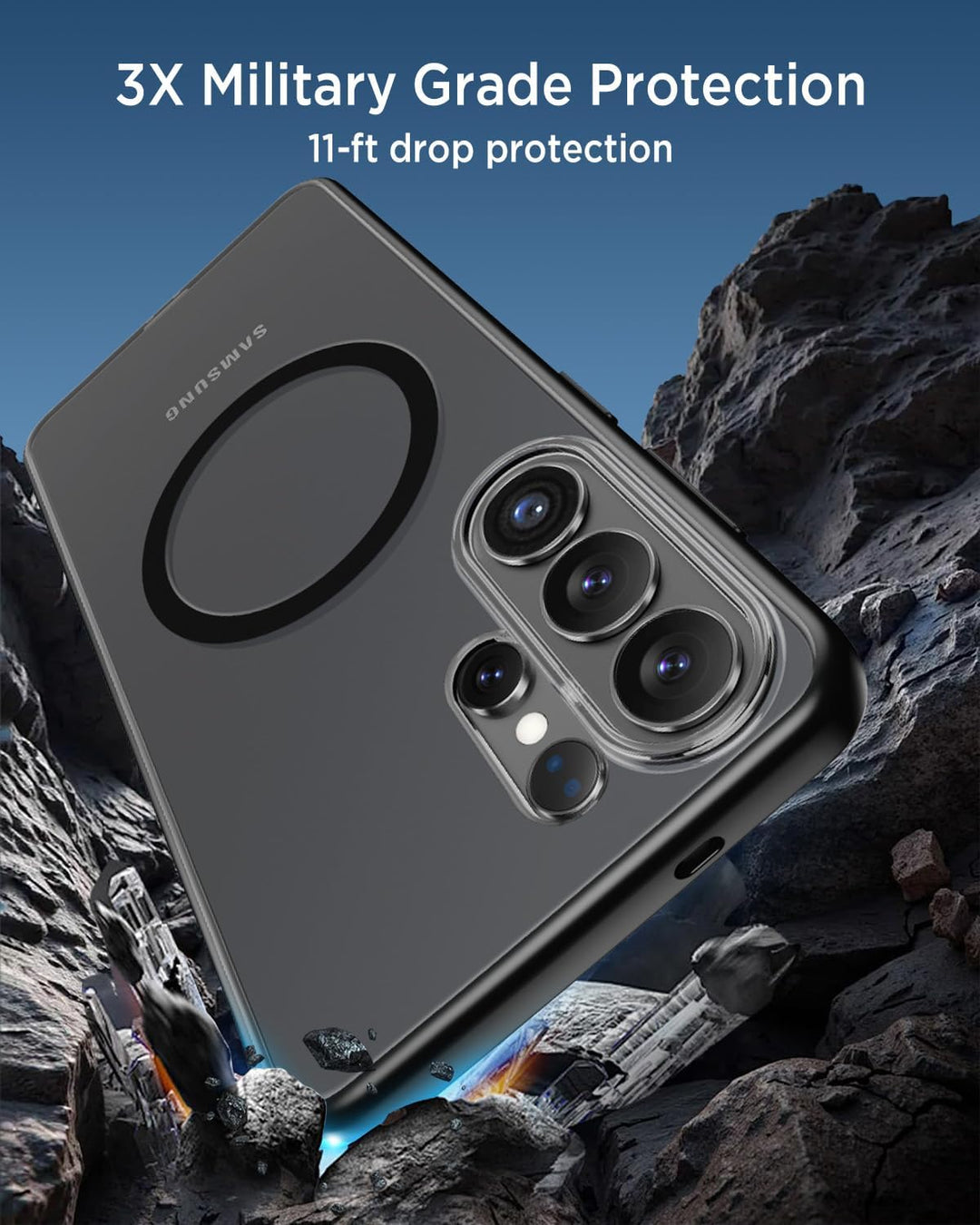 Miimall Magnetische Hülle Kompatibel mit Samsung Galaxy S26 Ultra Hülle Ultradünn 2026, PC+TPU Stoss
