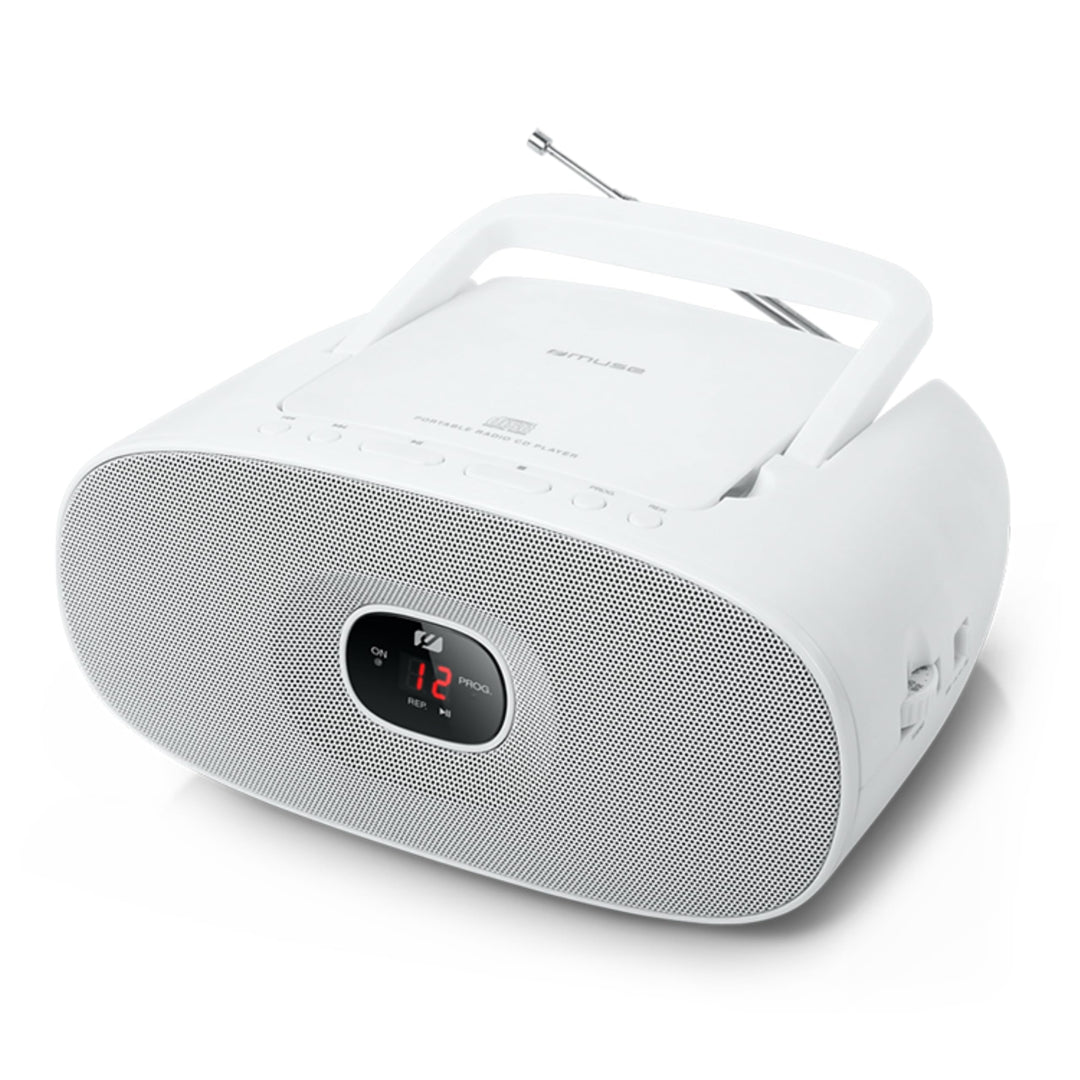 Muse MD-202 RDW Stereo UKW-Radio mit CD-Player (LED Display, Repeat, AUX-In, Teleskopantenne) weiss,