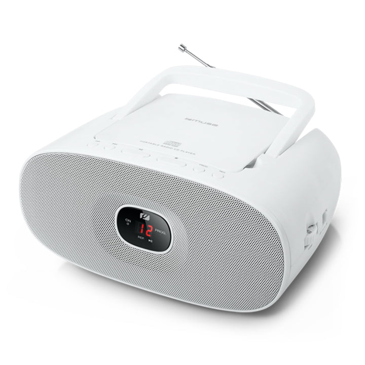 Muse MD-202 RDW Stereo UKW-Radio mit CD-Player (LED Display, Repeat, AUX-In, Teleskopantenne) weiss,