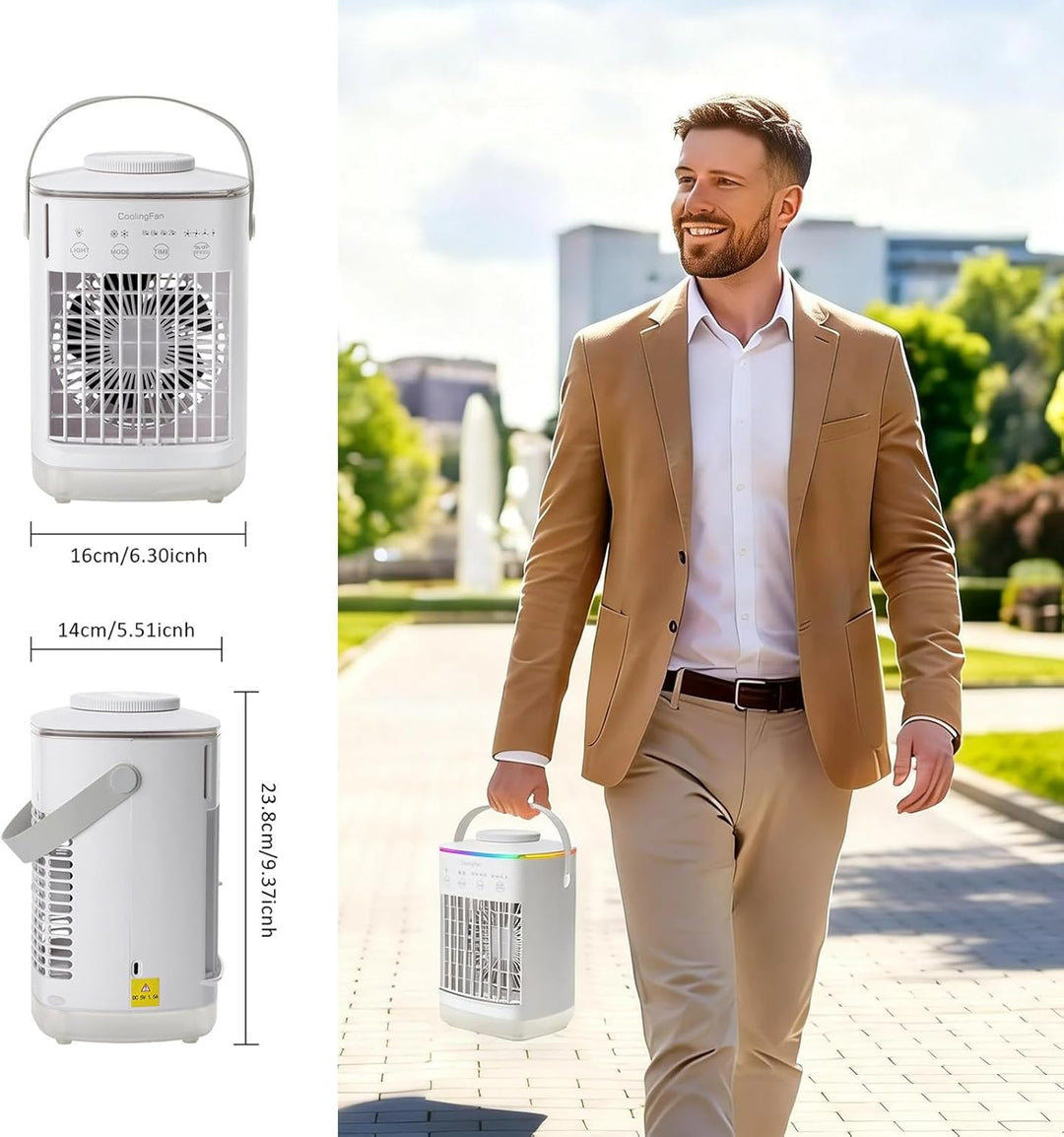 Mini klimaanlage, Mini Luftkühler mit 700ml Tragbare Mobile Klimaanlage, 4 Luftgeschwindigkeiten &amp; 3