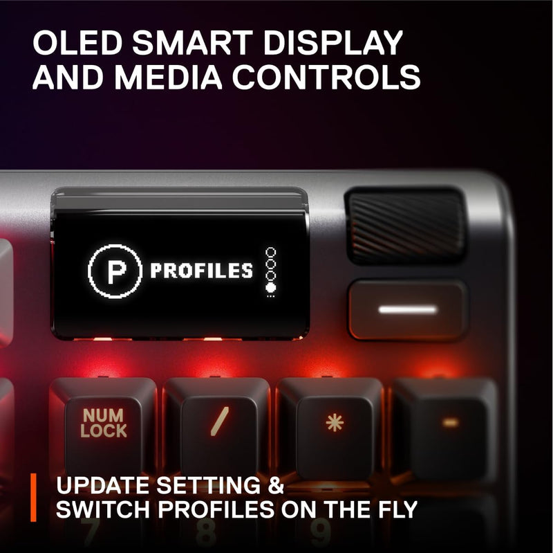 SteelSeries Apex 7 - Mechanische Gaming-Tastatur – OLED Smart Display – Rot Schalter – Amerikanisch