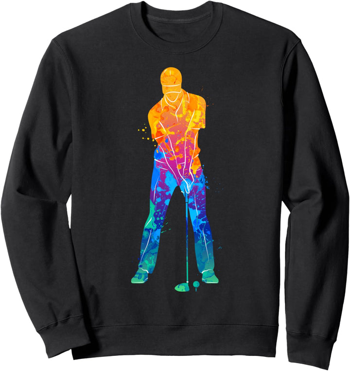 Golf Sport Bunte Farben Golfspieler Sweatshirt
