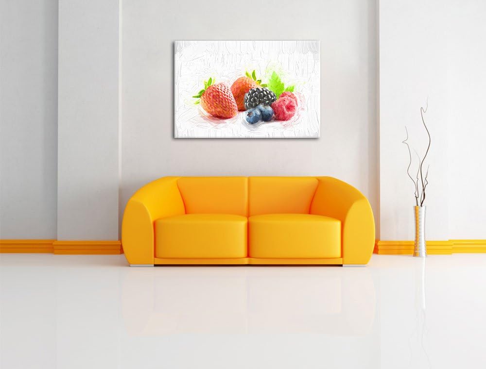 Pixxprint Frisches Obst als Leinwandbild/Grösse: 100x70 cm/Wandbild/Kunstdruck/fertig bespannt, 100x
