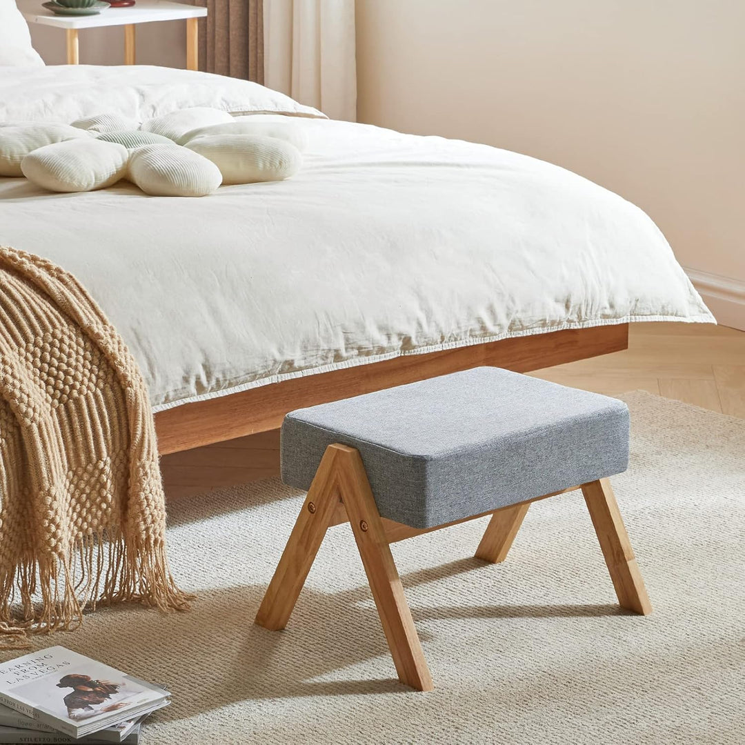 YMYNY Fusshocker, Ottoman klein, Schuhe Wechselhocker, Hilfsfusshocker, Typ A Moderner Stabiler Holz