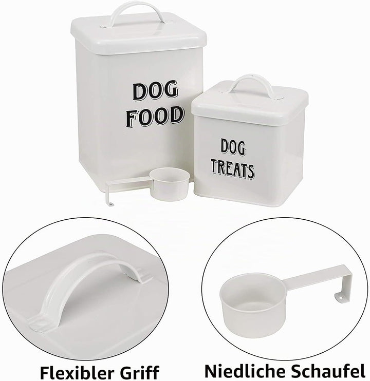 Pethiy Hundefutter und hundeleckerli behälter Set mit Schaufel –Beschichteter Kohlenstoffstahl – dic