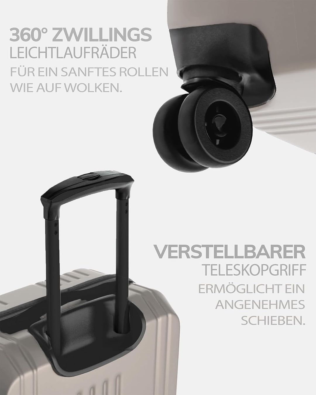 FERGÉ Handgepäck-Koffer Hartschale mit TSA Schloss Cannes Bordgepäck Rollkoffer 55 cm Reisekoffer Ka