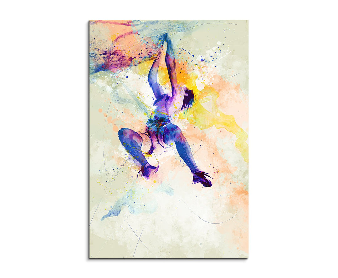 Klettern I 90x60cm Wandbild SPORTBILD Aquarell Art tolle Farben von Paul Sinus