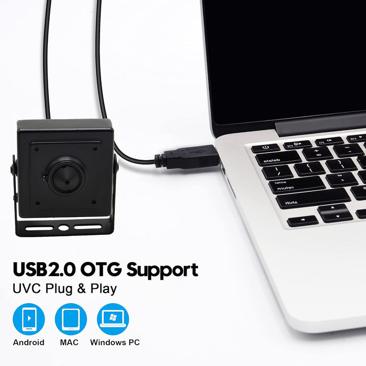 Svpro USB Kamera mit Halterung,1080P HD Webcam Kamera Pinhole Objektiv 3.7mm Weitwinkel PC Kamera H.