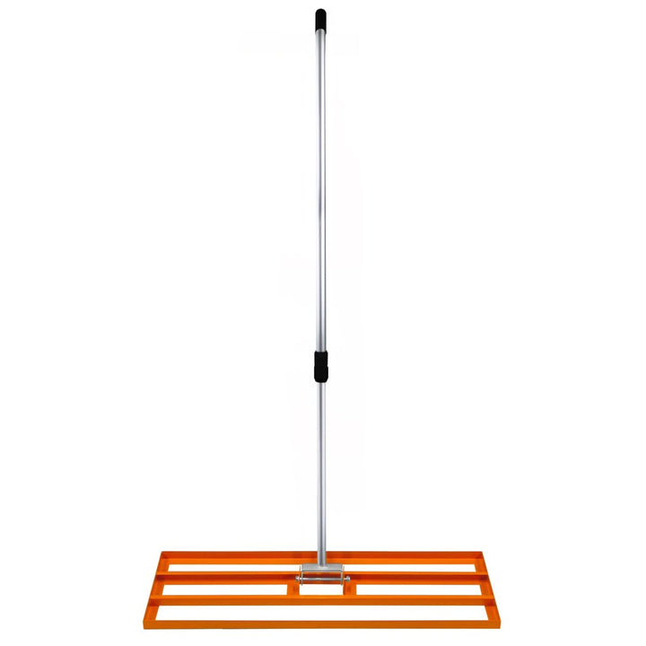 Rasenrakel 100cm x 32cm Levelingrake Rasen Rake Rakel zum Sanden Stahl Orange Flächenebener Verzinkt