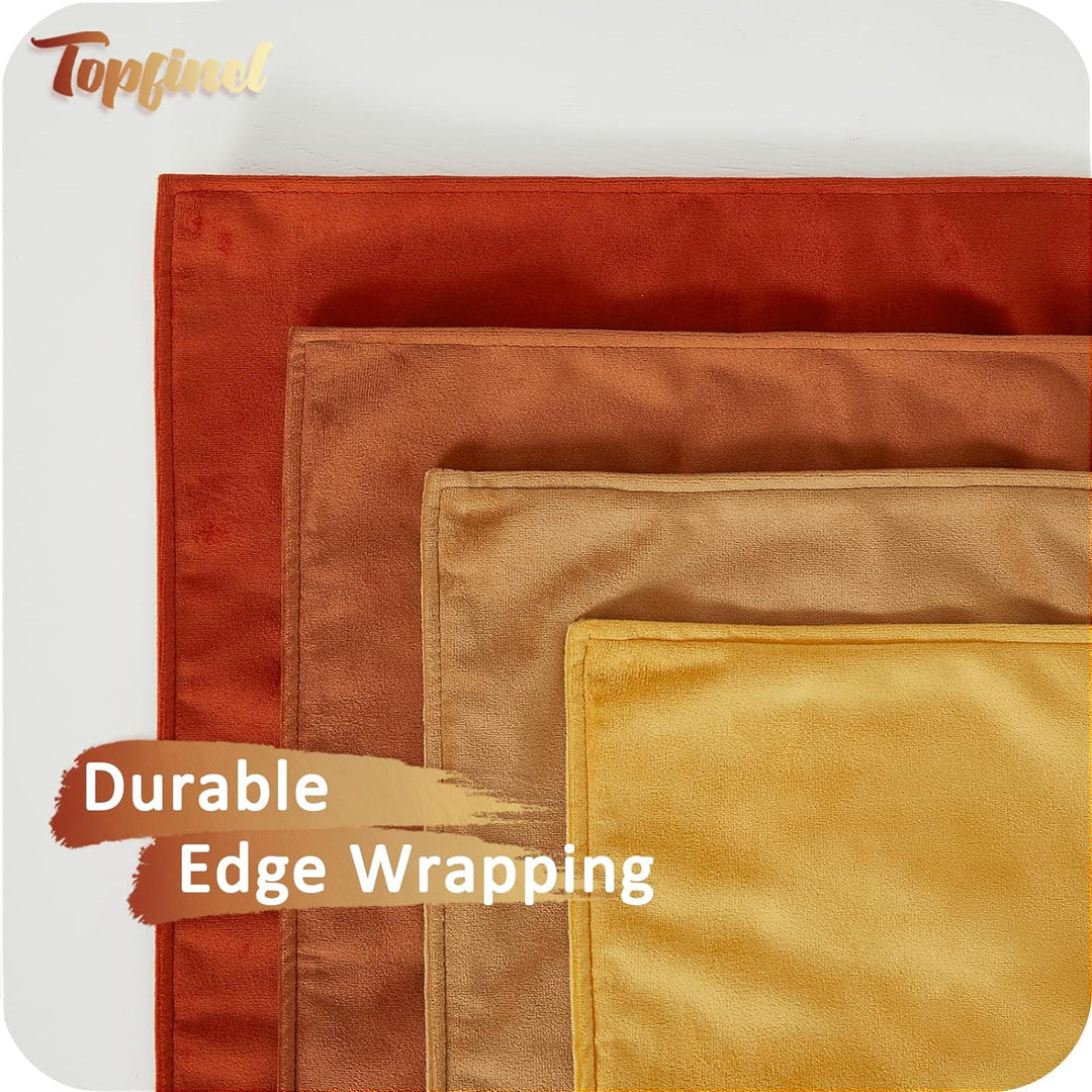 Topfinel 60x60 Kissenbezug gelb Orange 4er Set Samt Farbverlauf Kissenbezüge Kissenhülle sofakissen