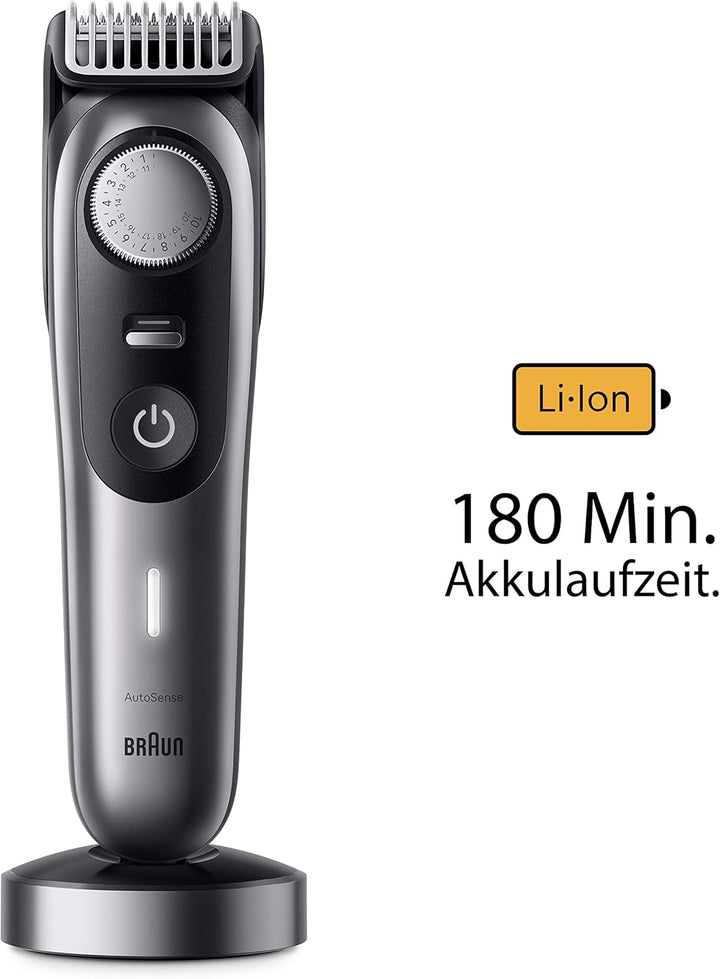 Braun Barttrimmer, Trimmer/Haarschneider Herren, Haarschneidemaschine Profi, 40 Einstellungen, Lades