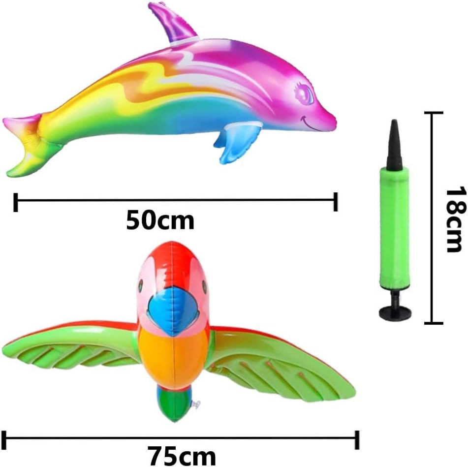 LATERN 11 Stück Aufblasbare Palmen Aufblasbar Flamingos Papagei Banane Strand Bälle Spielzeug für Ha