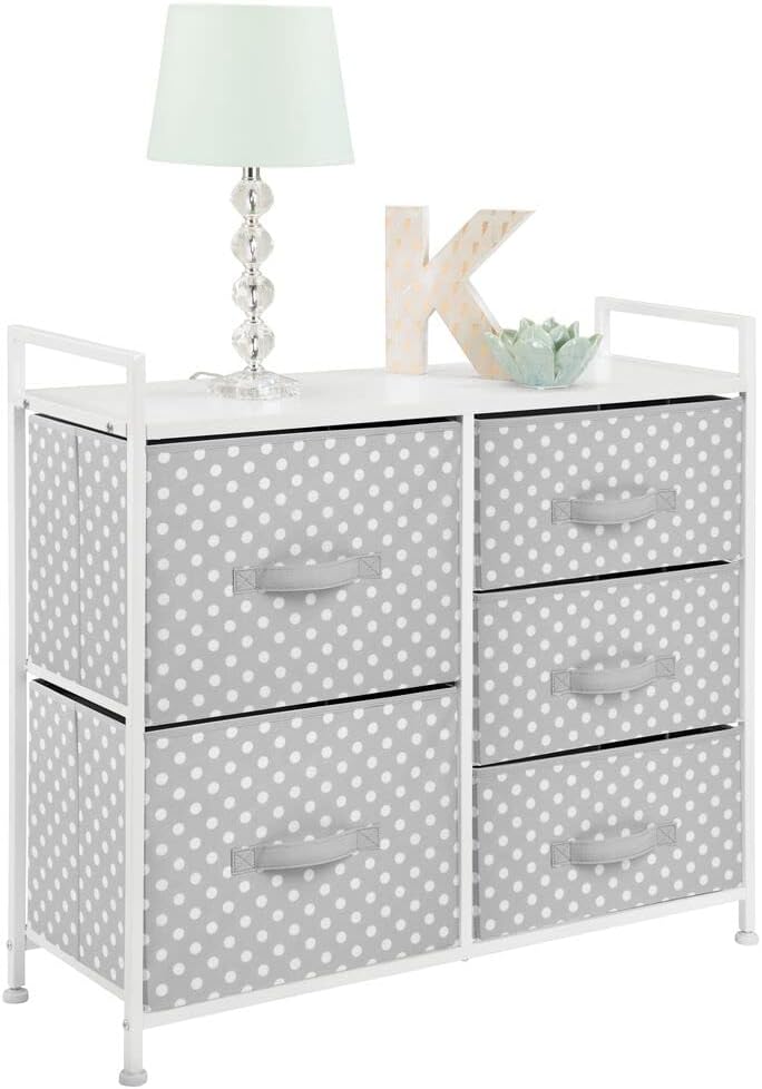 mDesign Kommode mit 5 Schubladen – breiter Schubladenschrank fürs Kinderzimmer – Kleiderkommode mit