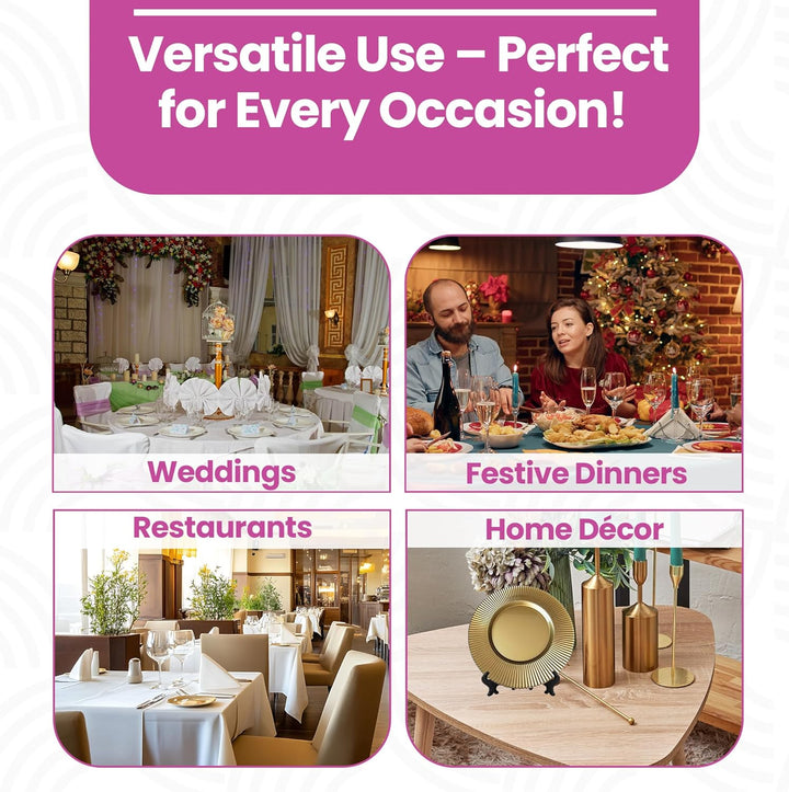 WedDecor Rund Ladegerät Teller Mittelstück Präsentation Platte Set Dinner Tischdeko Hochzeit Bankett