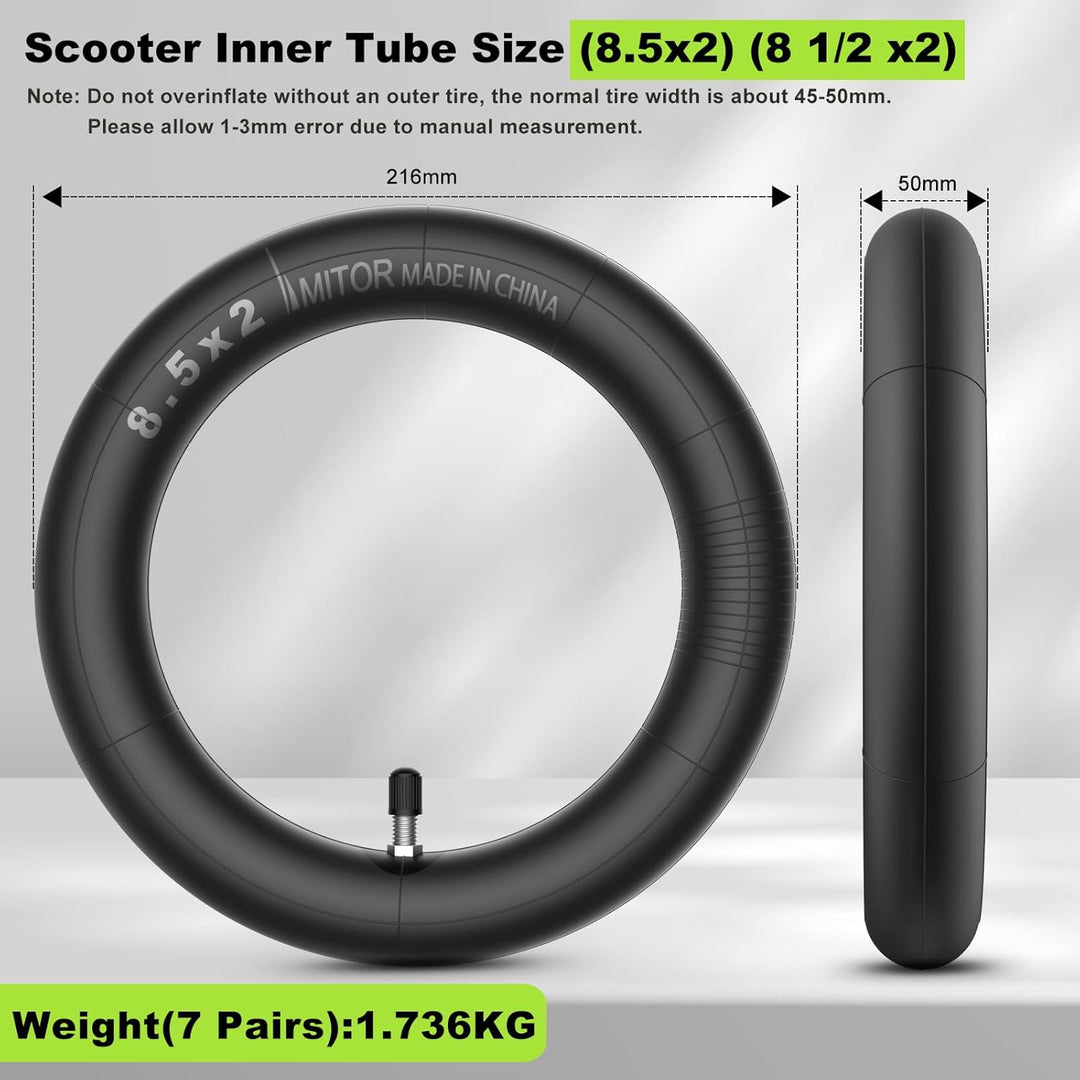 E Scooter Schlauch 8 1/2 x2 für Xiaomi Pro 2 1S M365 Pro Mi3, 50/75-6.1 Schlauch E Scooter 8,5x2,0 Z
