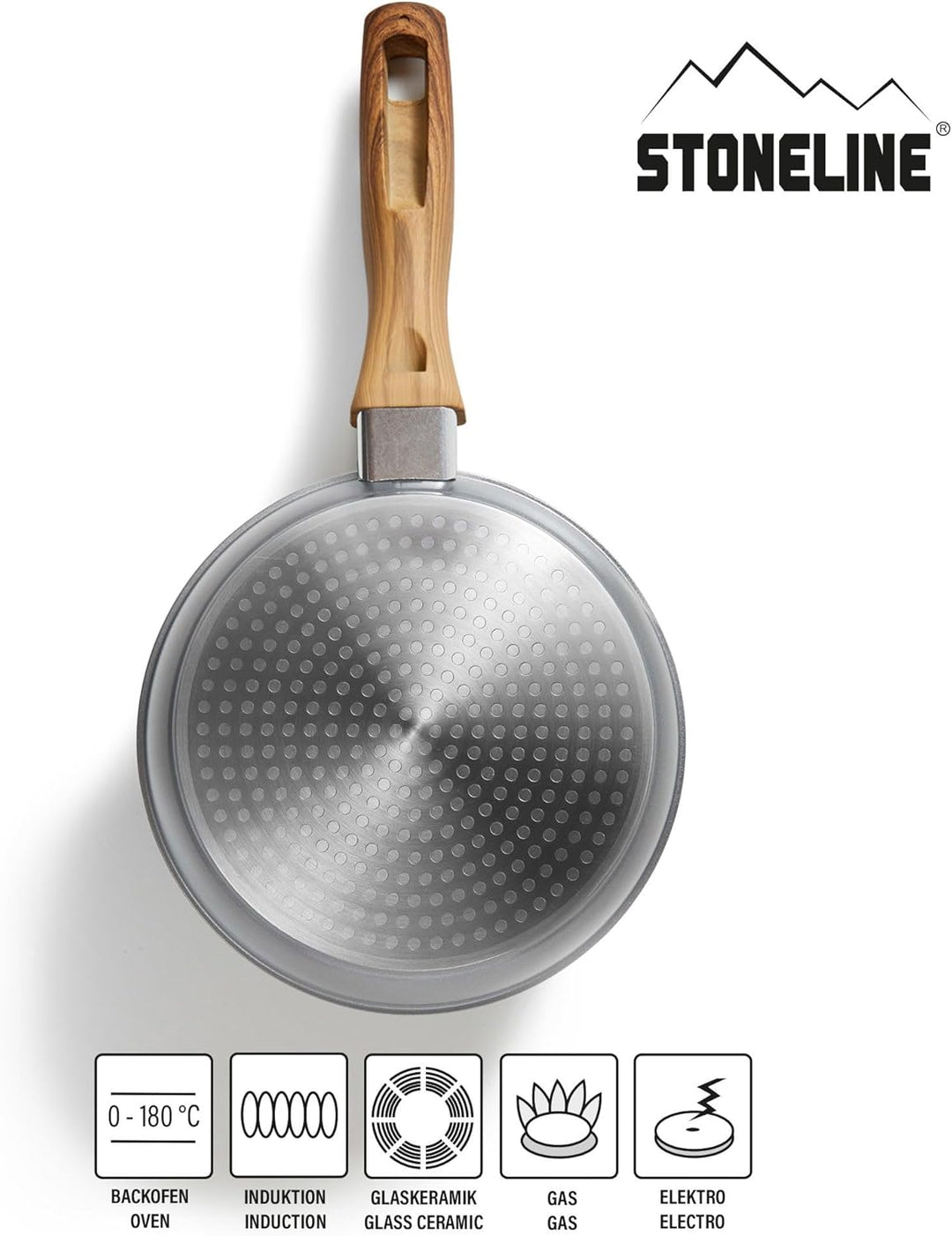 STONELINE Back to Nature Bratpfanne, 18 cm, antihaftbeschichtete Pfanne mit echten Steinpartikeln, a