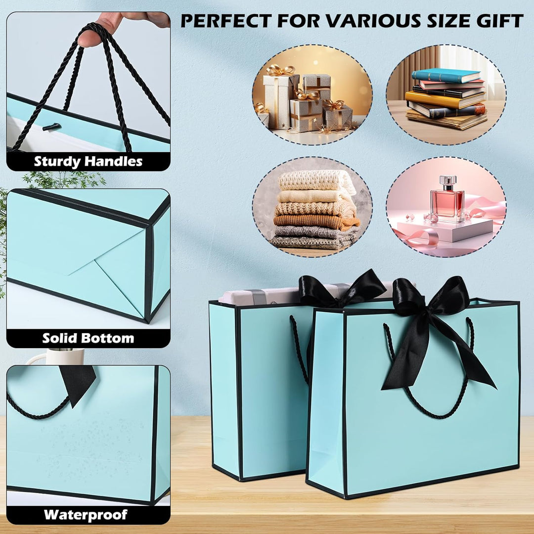 Geschenktüte mit Schleife,Geschenktüte Weiss,Geschenktaschen für Geburtstag, Hochzeit, Festivalfeier