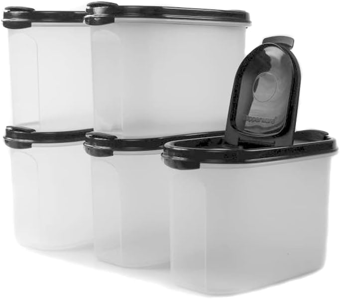 Tupperware Eidgenosse 1,1 L schwarz mit Schütte Vorratsdose Vorrat Dose Modular (5)