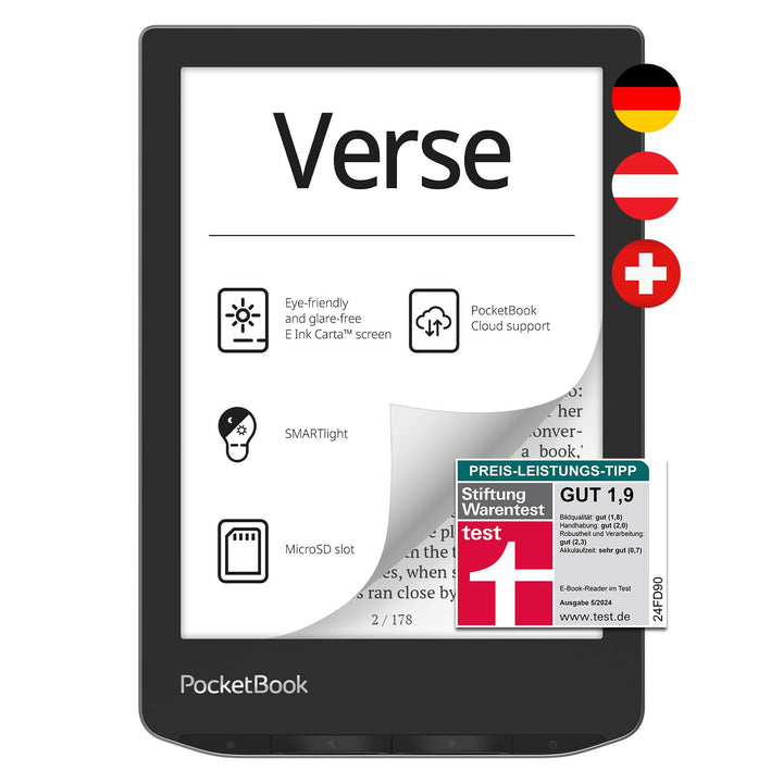 PocketBook e-Book Reader 'Verse' (deutsche Version) 8 GB Speicher (erweiterbar) 15,2 cm (6 Zoll) E-I