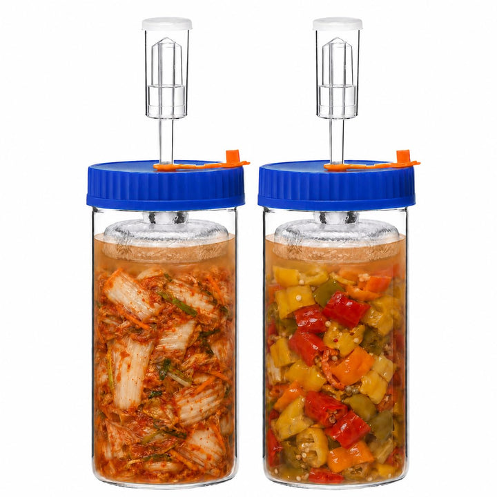 Fermentierglas 1,5L Fermentierset aus Borosilikatglas mit Gewicht für Sauerkraut, Hot Sauce, Met, Ci