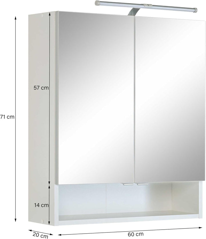 Ricca Toilettenschrank, 60 cm, 2 Türen, Weiss