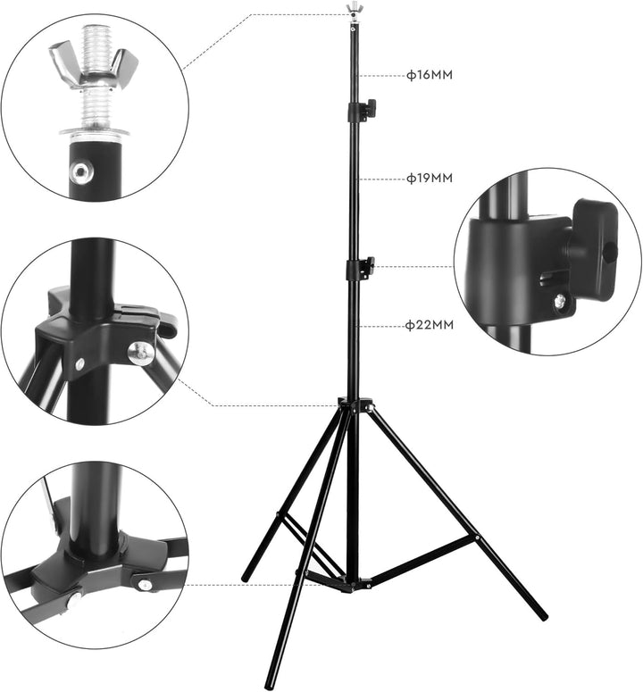 Regalhalter-Set, verstellbar, 2 x 3 m, für Portrait, Produktfotografie und Videoaufnahme, mit Traget
