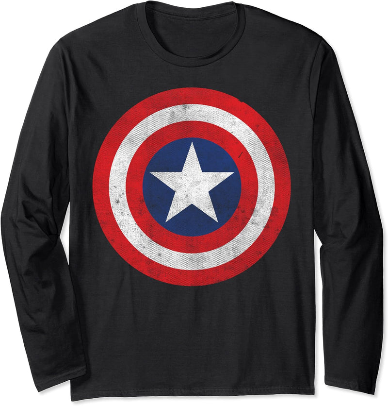 Marvel Captain America Classic Shield Graphic Langarmshirt