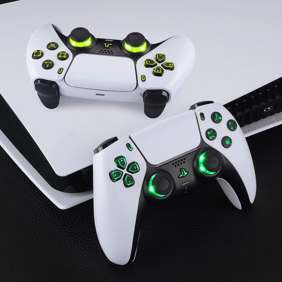 eXtremeRate 9 Modi 7 Farben DTF V3 LED Kit für ps5 Controller Ersatz Leuchttaste D-Pad Thumbsticks S