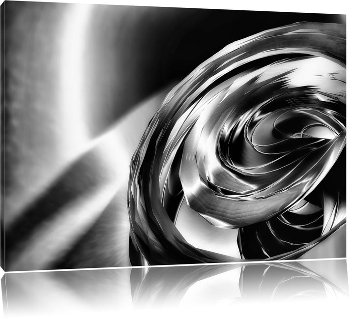 Monocrome, Abstrakte Form, Format: 100x70 auf Leinwand, XXL riesige Bilder fertig gerahmt mit Keilra