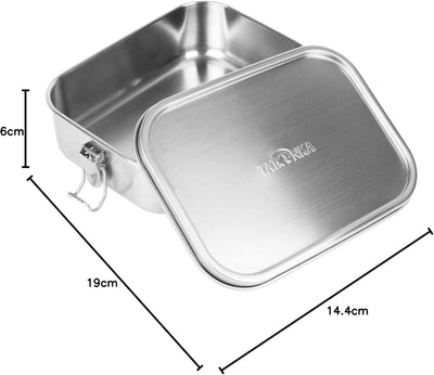 Tatonka Edelstahl Brotdose Lunch Box 1 Lock (800 ml / 1000ml) - Brotbox mit Bügelverschluss - unzerb