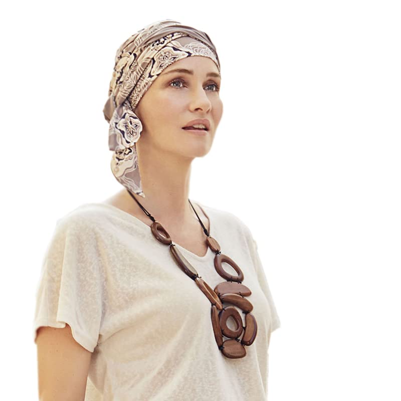 Damen Beatrice Turban, Beige Ornaments