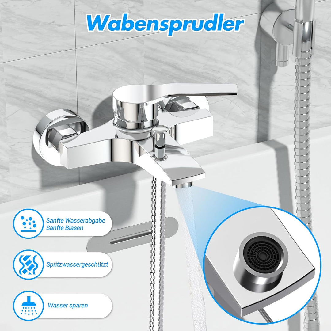 LADOKEE Badewannenarmatur, Wasserhahn Badewanne mit G1/2"-Anschluss, Einhebel Mischbatterie Badewann