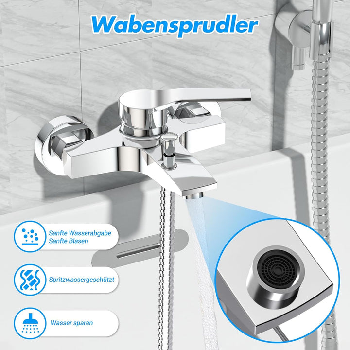 LADOKEE Badewannenarmatur, Wasserhahn Badewanne mit G1/2"-Anschluss, Einhebel Mischbatterie Badewann