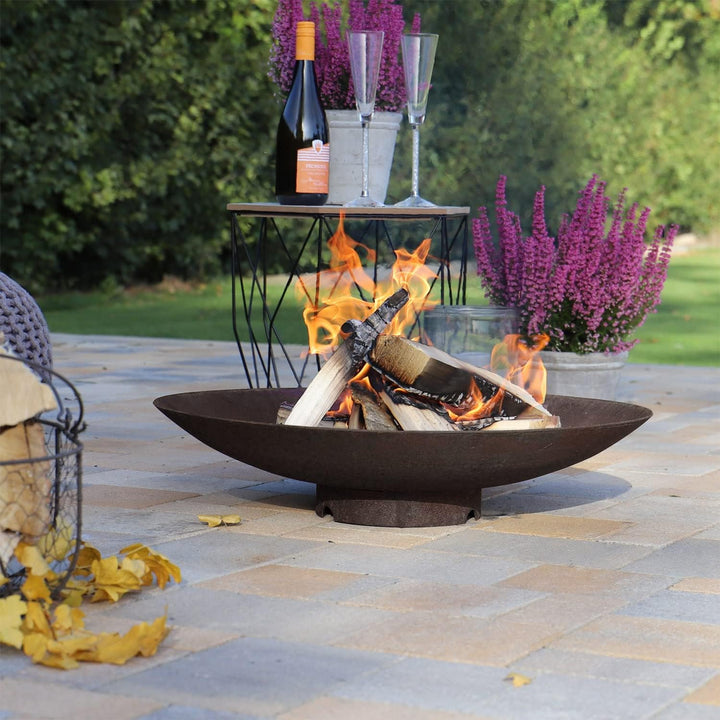 CLGarden Feuerschale Cortenstahl 60 cm rund Garten Feuerstelle CF60 klein robust 2,5 mm Corten Stahl