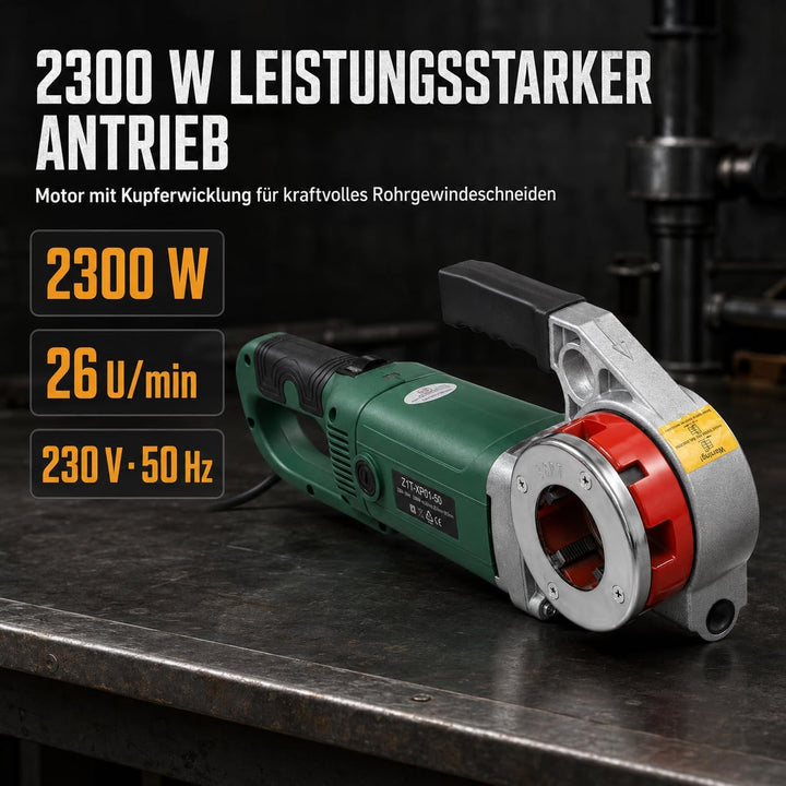 2300W Tragbare Gewindeschneidmaschine, Elektrischer Rohreinfädler für Rohre mit Tragetasche, 6 Matri