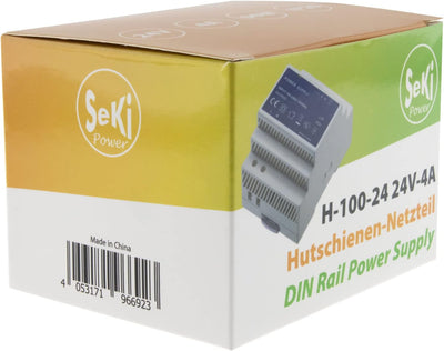 SeKi Hutschienen-Netzteil H-100-24 - 24V - 4A - 96W DIN Rail - DIN Schienen Netzteil 24V 96 Watt (4A