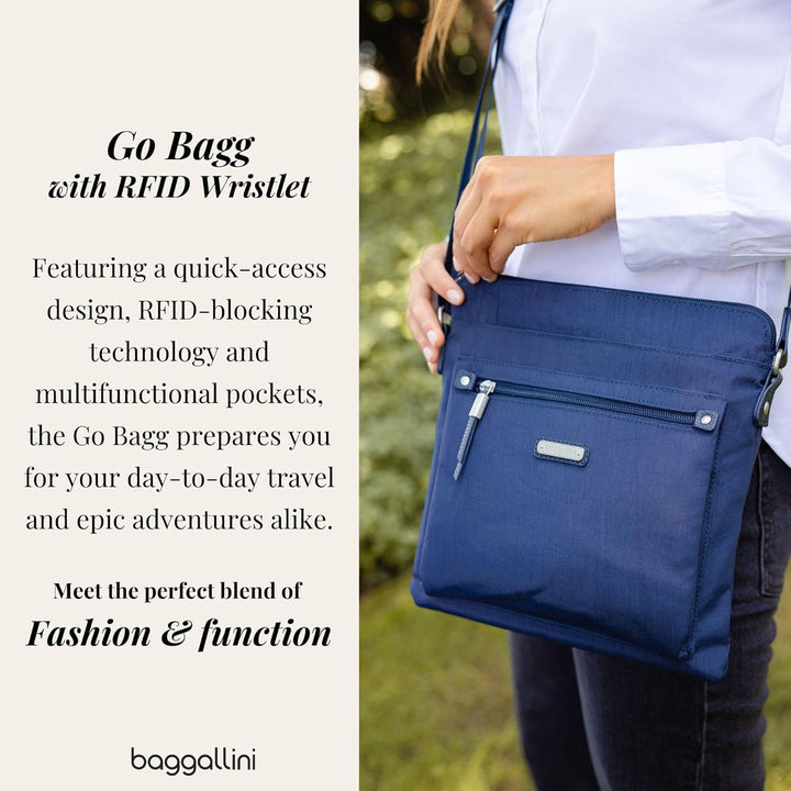 Baggallini Damen with Phone Wristlet Go Bagg mit RFID-Handy-Armband French Navy, French Navy